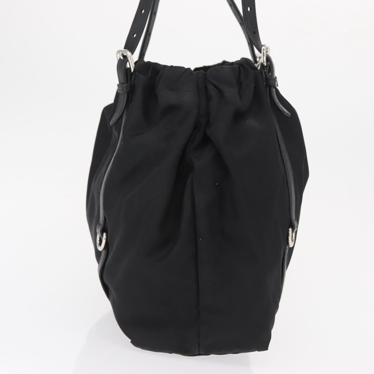 PRADA Shoulder Bag Nylon Black Silver Auth SW1943