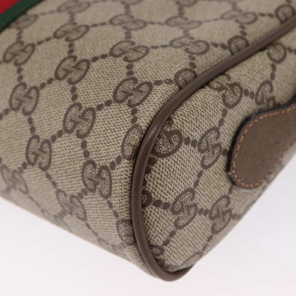 GUCCI GG Supreme Web Sherry Line Bag PVC Beige Gold 98 02 004 Auth SW1946