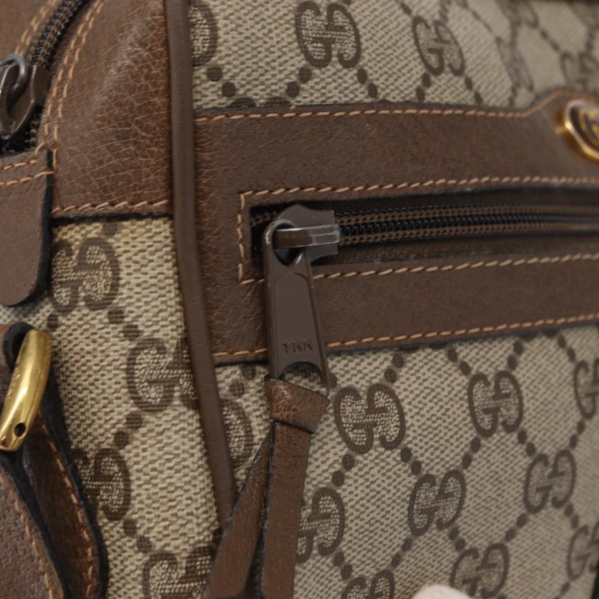 GUCCI GG Supreme Web Sherry Line Bag PVC Beige Gold 98 02 004 Auth SW1946