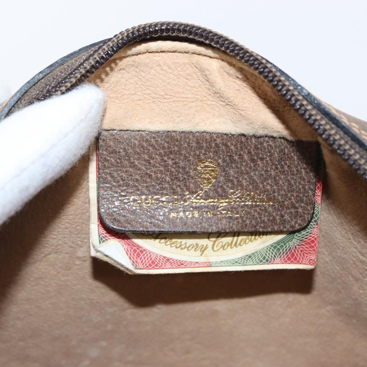 GUCCI GG Supreme Web Sherry Line Bag PVC Beige Gold 98 02 004 Auth SW1946