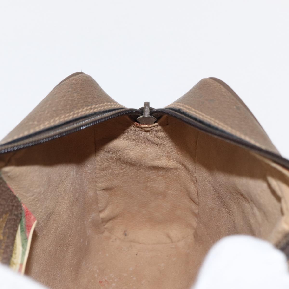 GUCCI GG Supreme Web Sherry Line Bag PVC Beige Gold 98 02 004 Auth SW1946