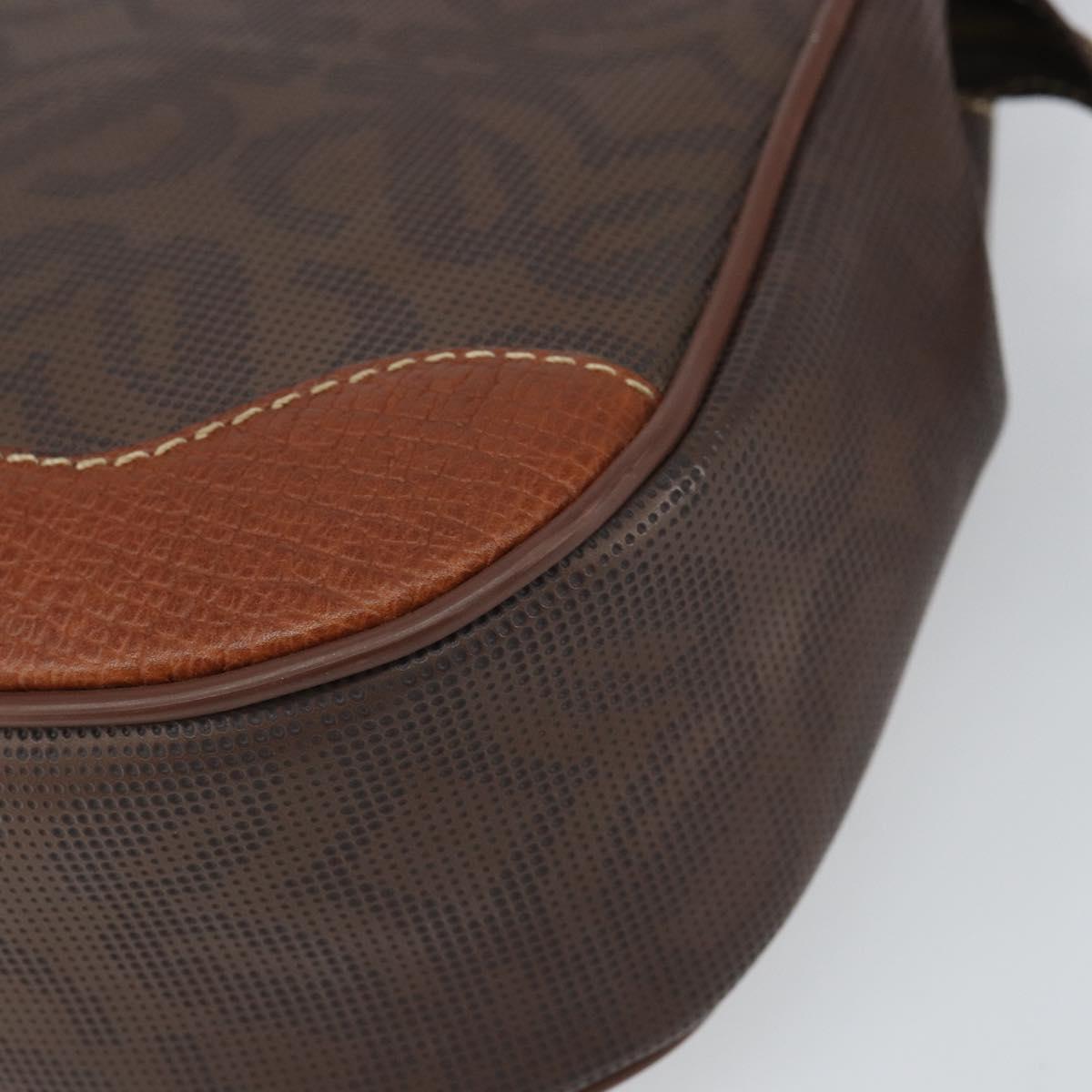 LOEWE Anagram Shoulder Bag PVC Brown Gold Auth SW1947