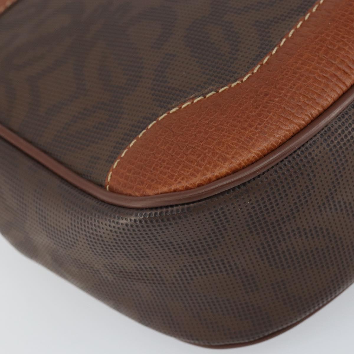 LOEWE Anagram Shoulder Bag PVC Brown Gold Auth SW1947