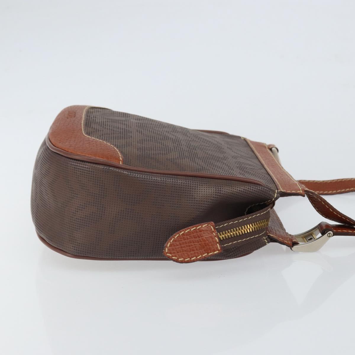 LOEWE Anagram Shoulder Bag PVC Brown Gold Auth SW1947