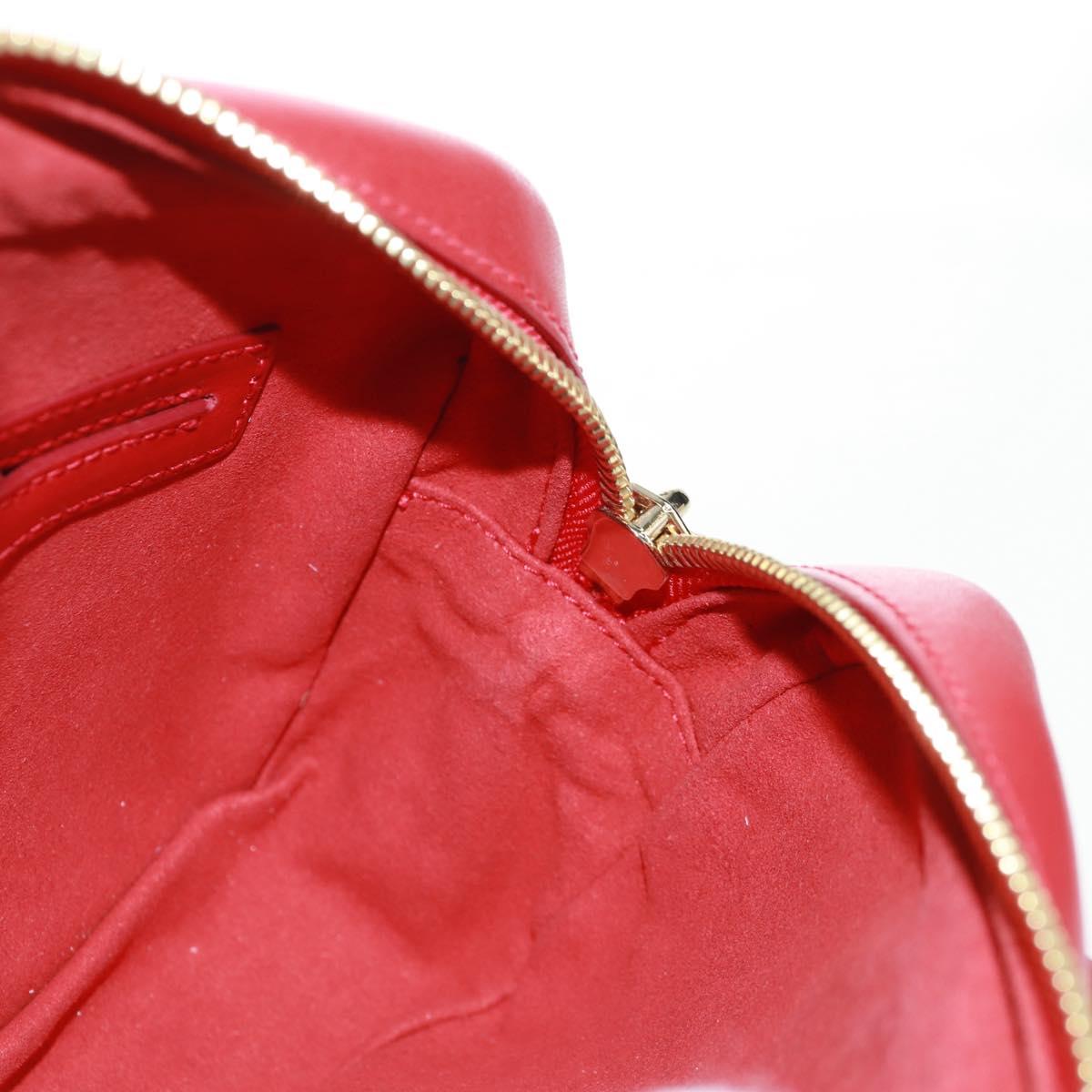 Salvatore Ferragamo Shoulder Bag Leather Red Gold Auth SW1965V