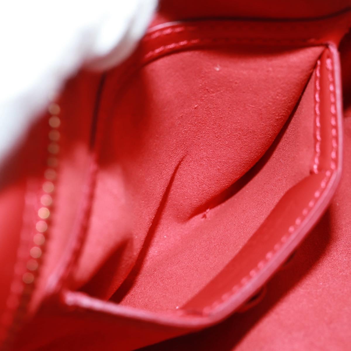 Salvatore Ferragamo Shoulder Bag Leather Red Gold Auth SW1965V