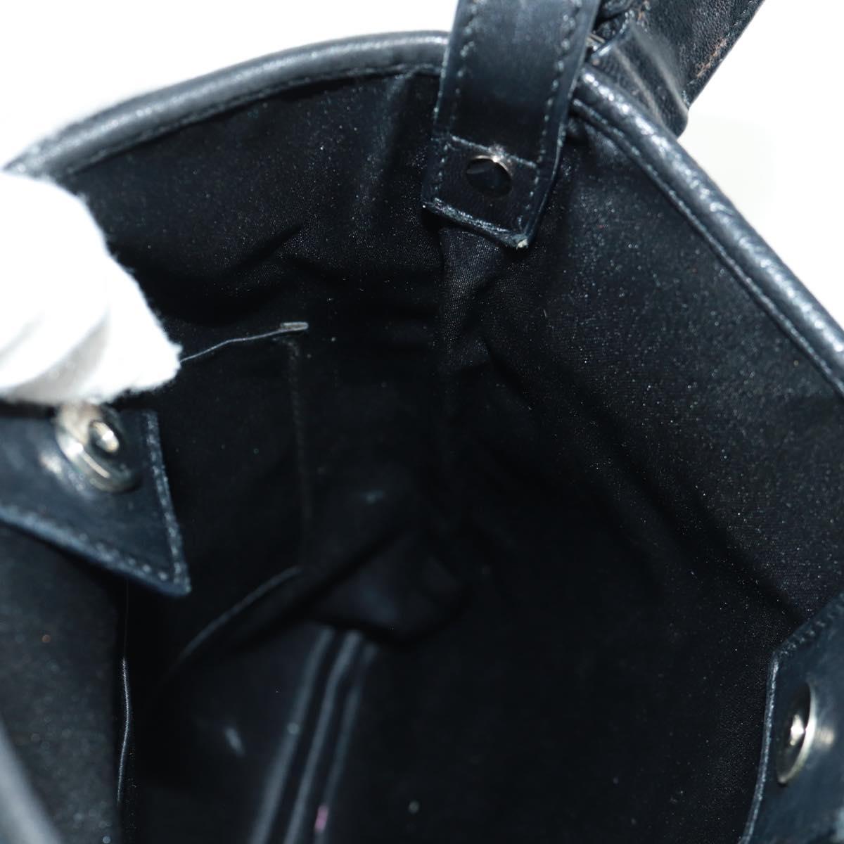 SAINT LAURENT Shoulder Bag Canvas Black Silver Auth SW1966V