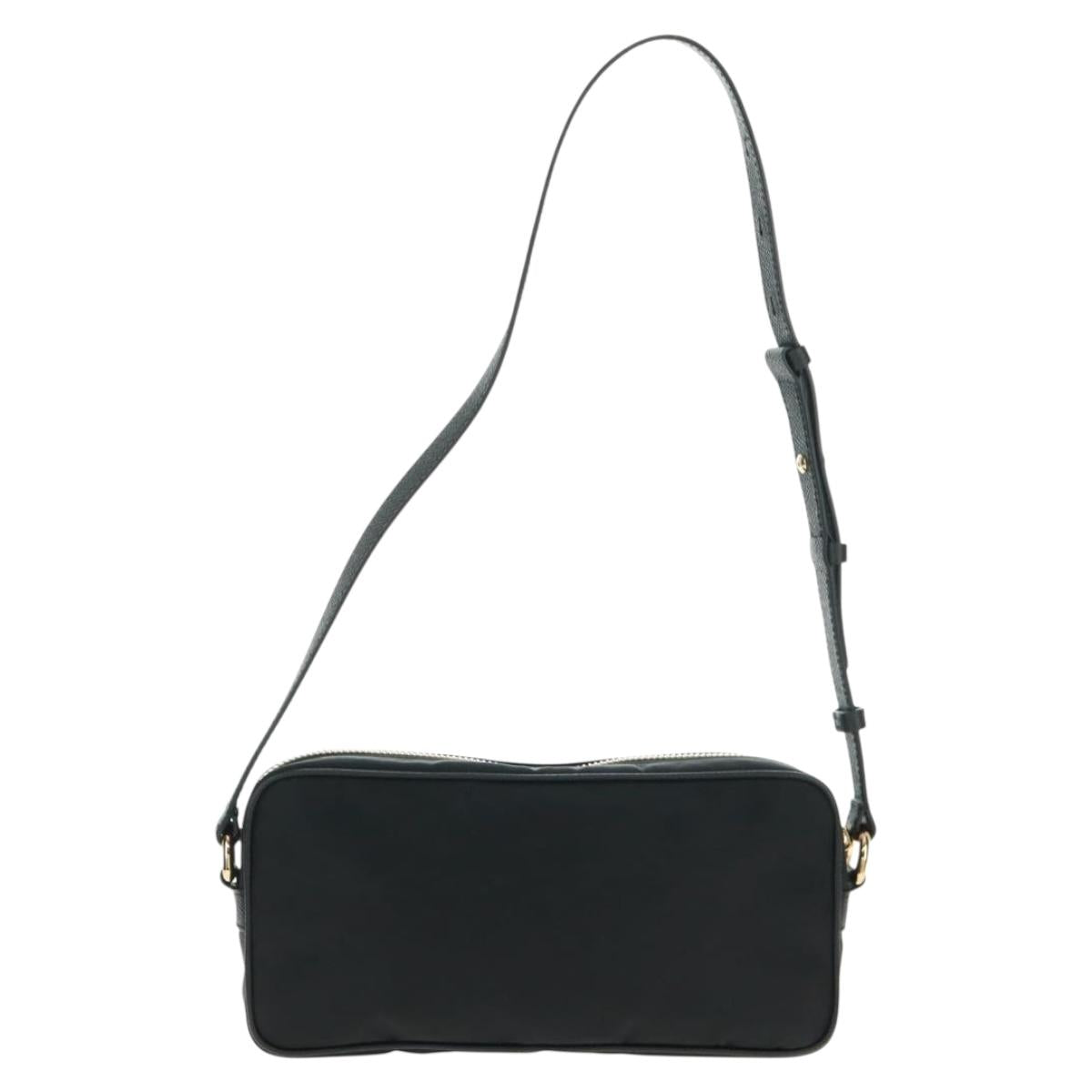 Salvatore Ferragamo Shoulder Bag Nylon Black Gold Auth SW1967V