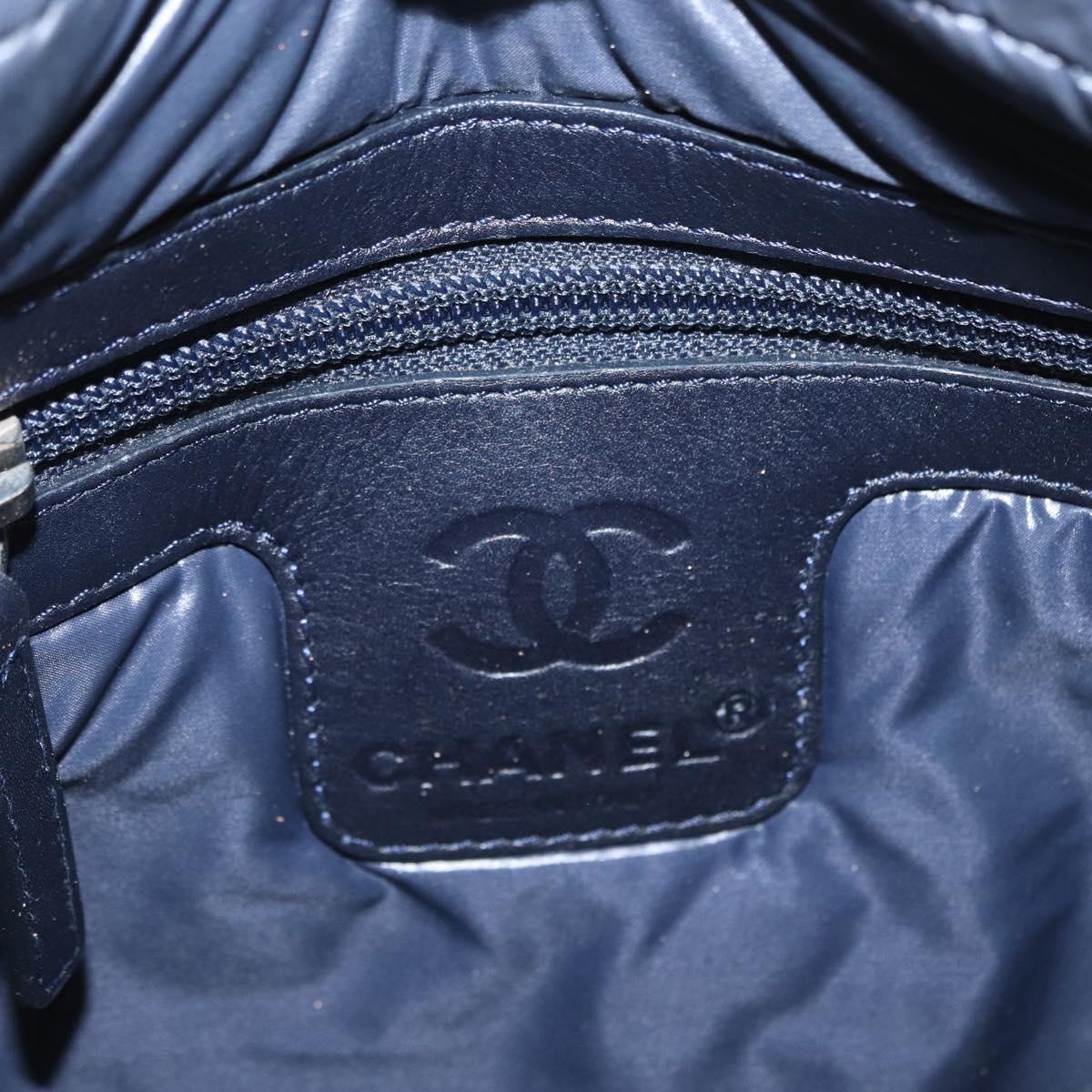 CHANEL Cococoon Shoulder Bag Nylon Gray Silver CC Auth SW1968