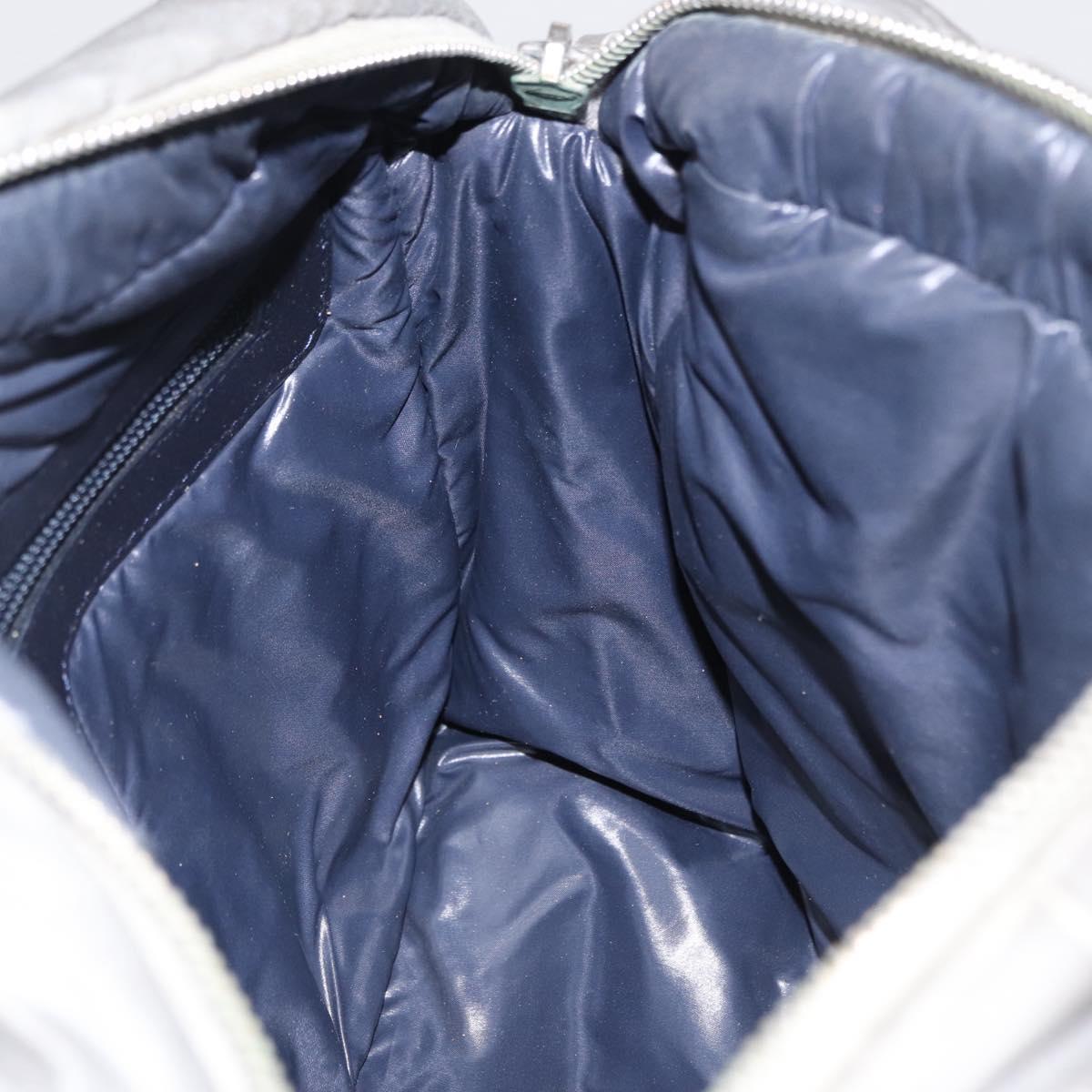 CHANEL Cococoon Shoulder Bag Nylon Gray Silver CC Auth SW1968