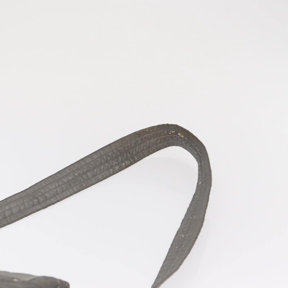 CHANEL Cococoon Shoulder Bag Nylon Gray Silver CC Auth SW1968