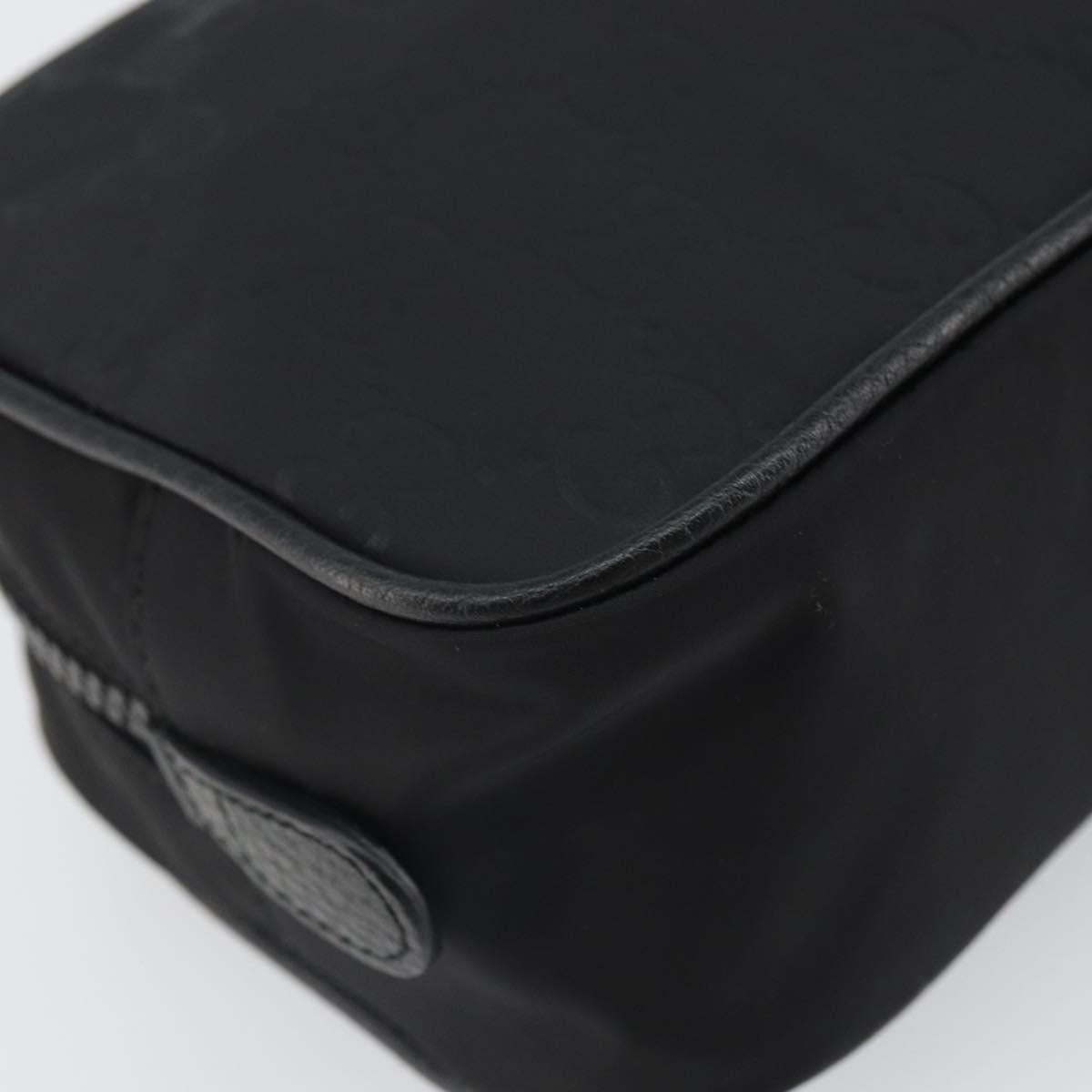 GUCCI GG Canvas Pouch Black Silver 510341 Auth SW1971V