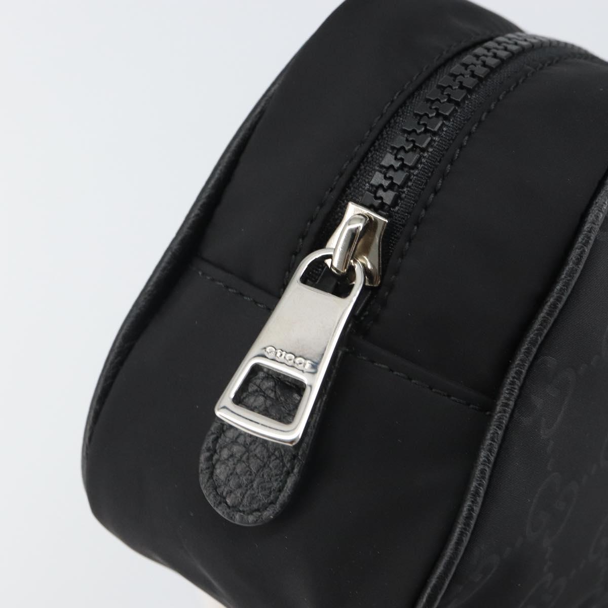 GUCCI GG Canvas Pouch Black Silver 510341 Auth SW1971V