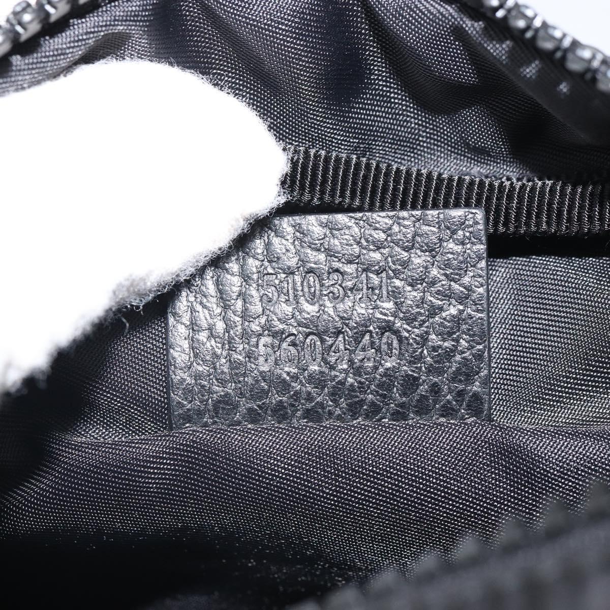 GUCCI GG Canvas Pouch Black Silver 510341 Auth SW1971V