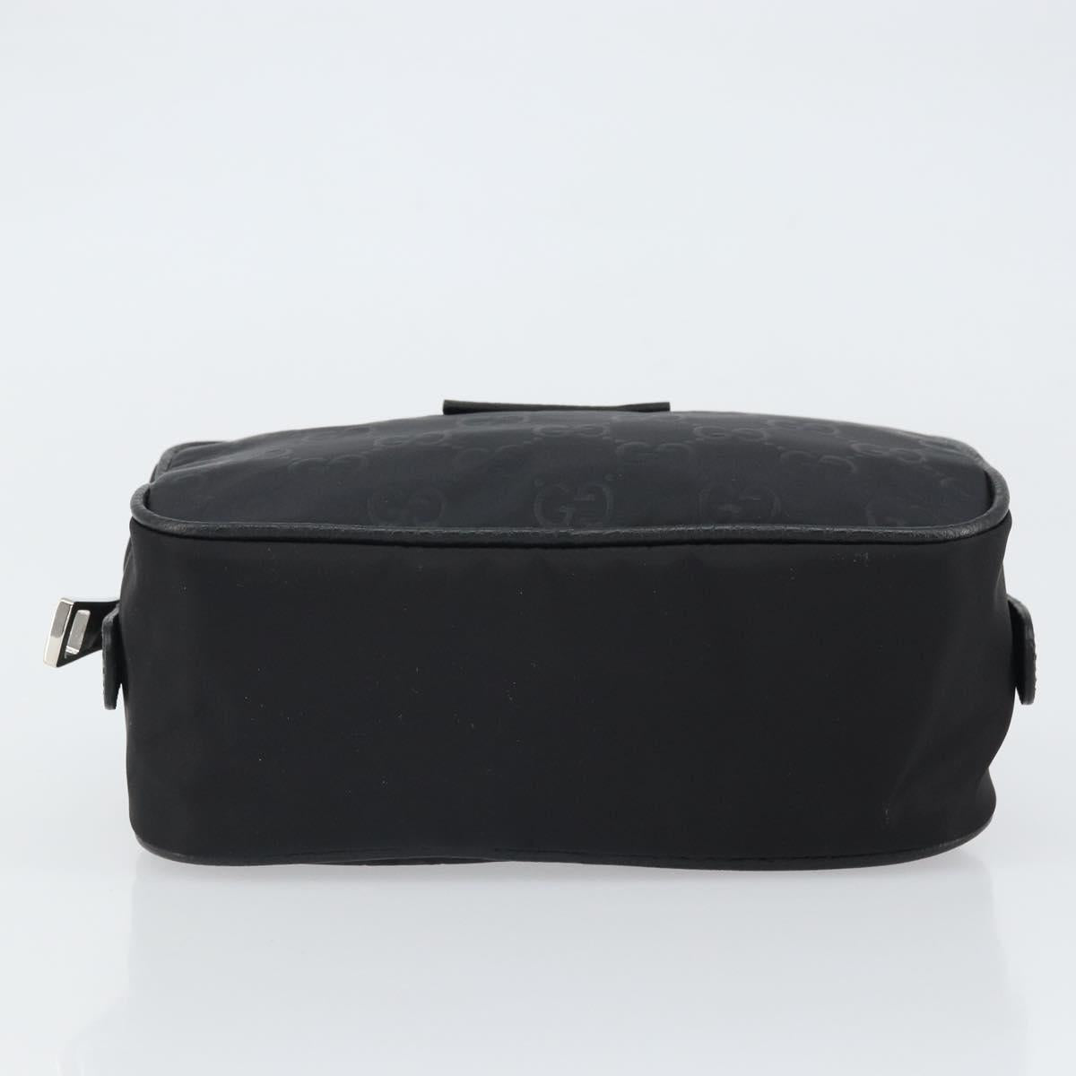 GUCCI GG Canvas Pouch Black Silver 510341 Auth SW1971V