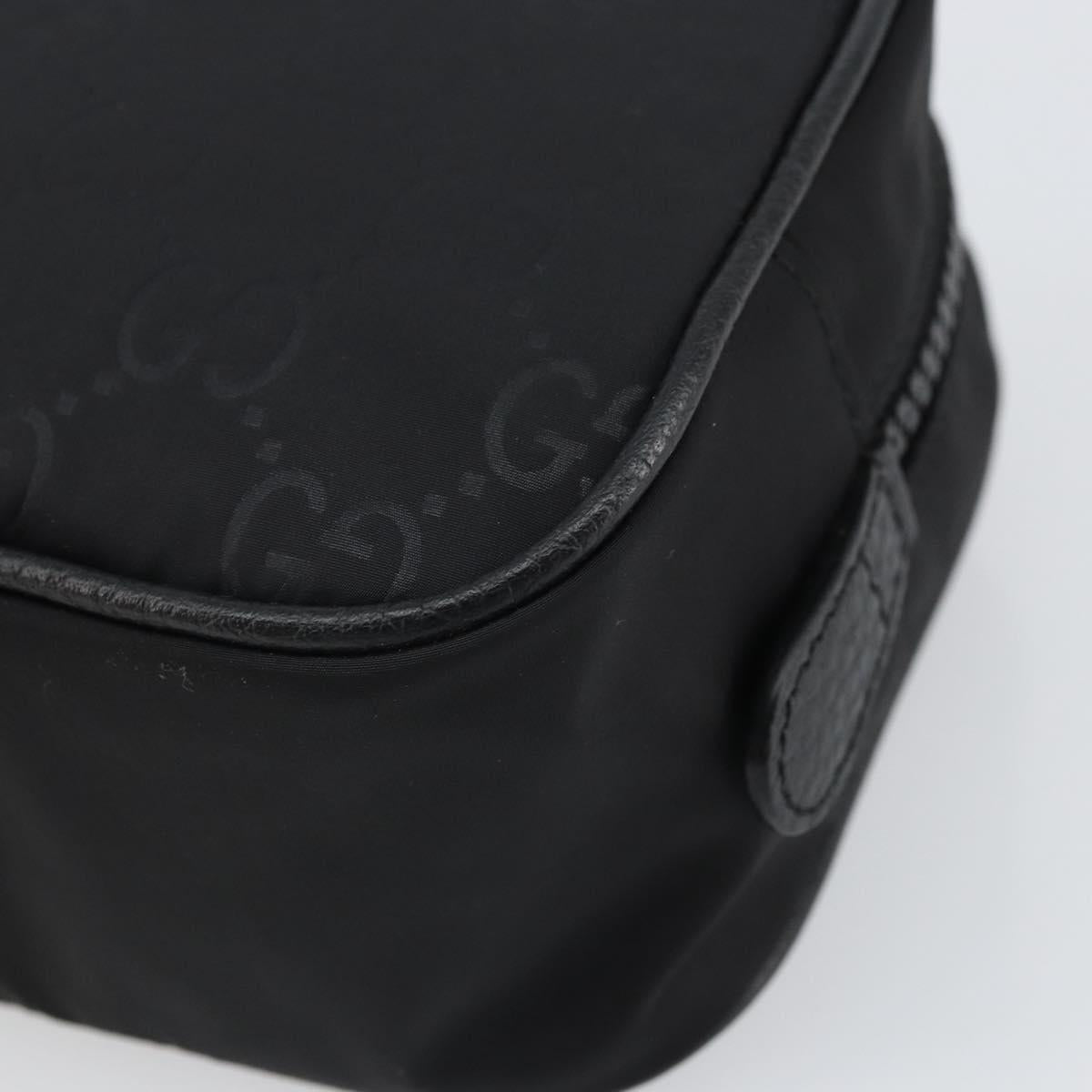 GUCCI GG Canvas Pouch Black Silver 510341 Auth SW1971V
