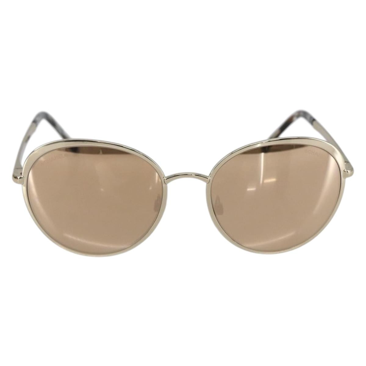CHANEL Sunglasses metal Gold CC Auth SW1983V