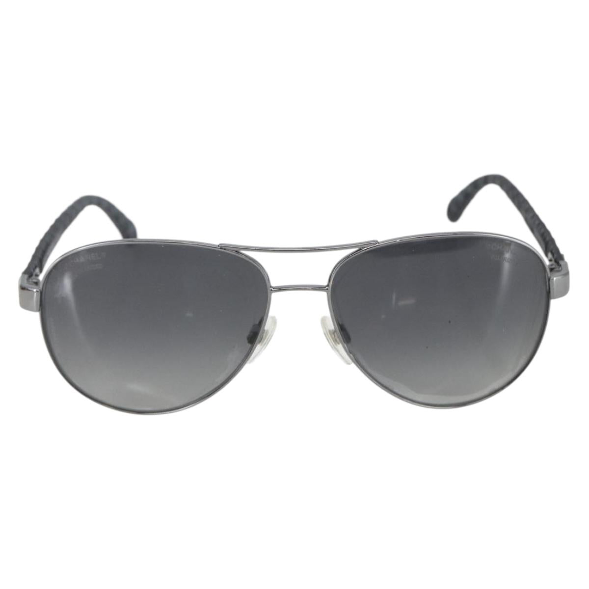 CHANEL Sunglasses Rubber Black CC Auth SW1991
