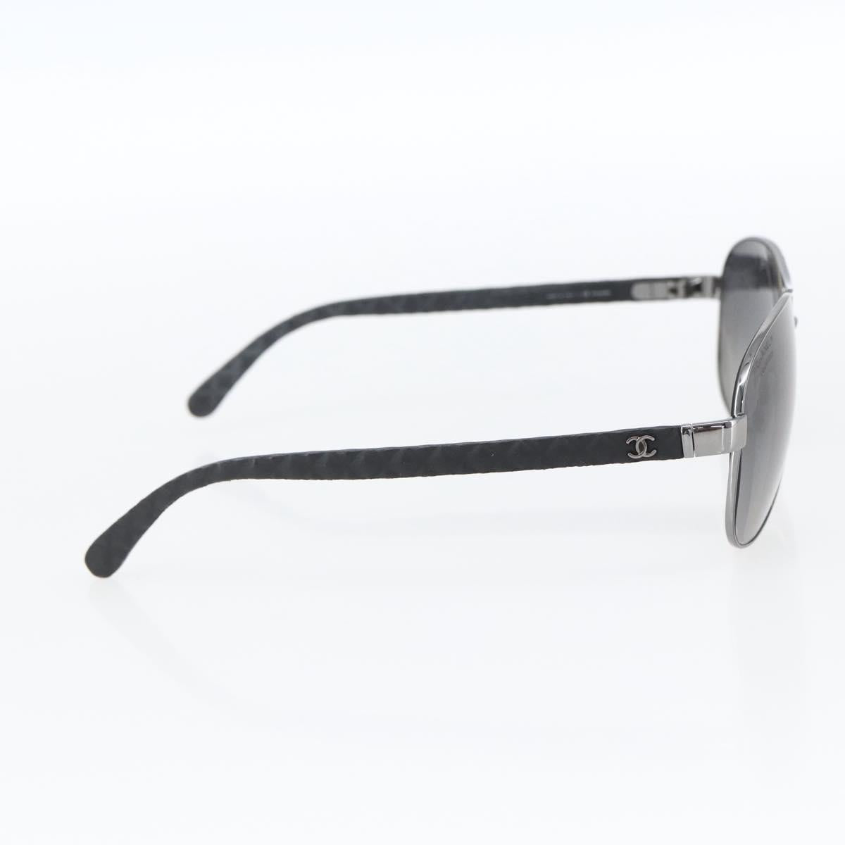 CHANEL Sunglasses Rubber Black CC Auth SW1991