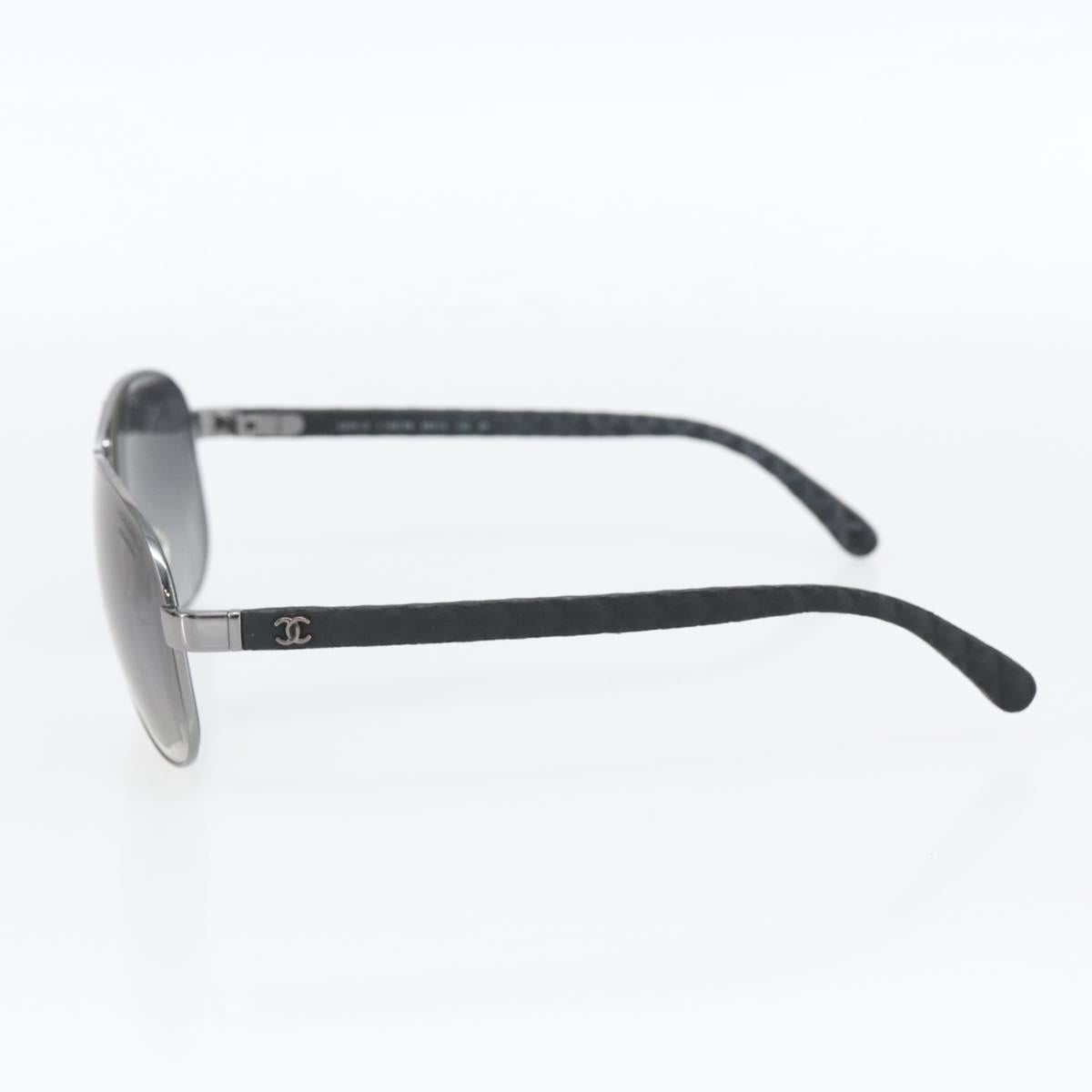 CHANEL Sunglasses Rubber Black CC Auth SW1991
