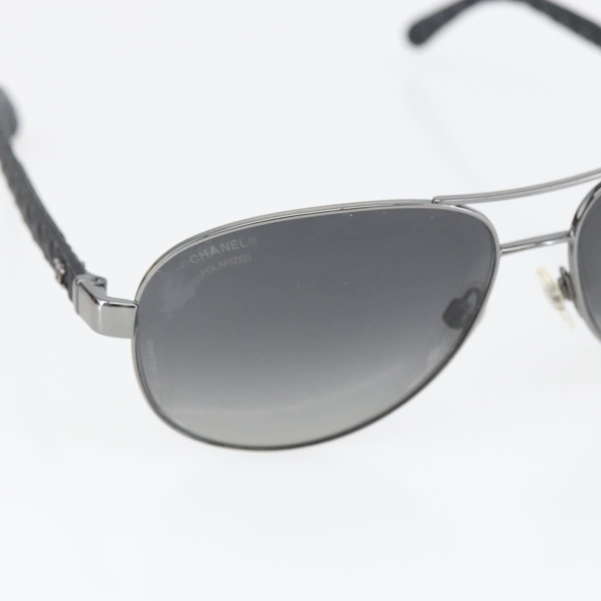 CHANEL Sunglasses Rubber Black CC Auth SW1991