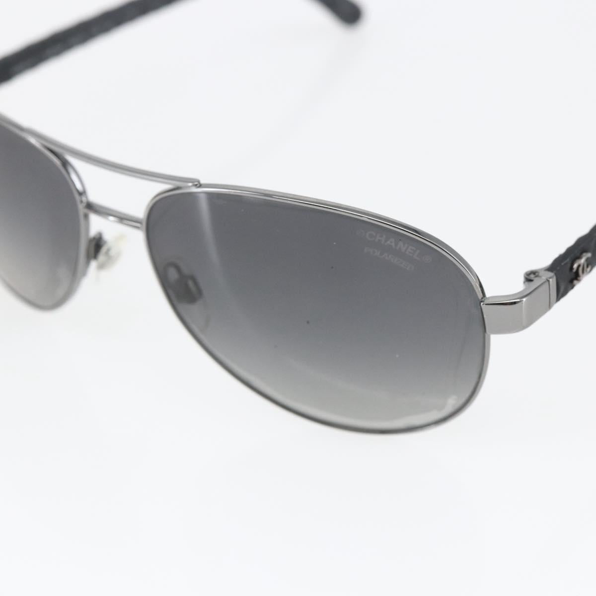 CHANEL Sunglasses Rubber Black CC Auth SW1991