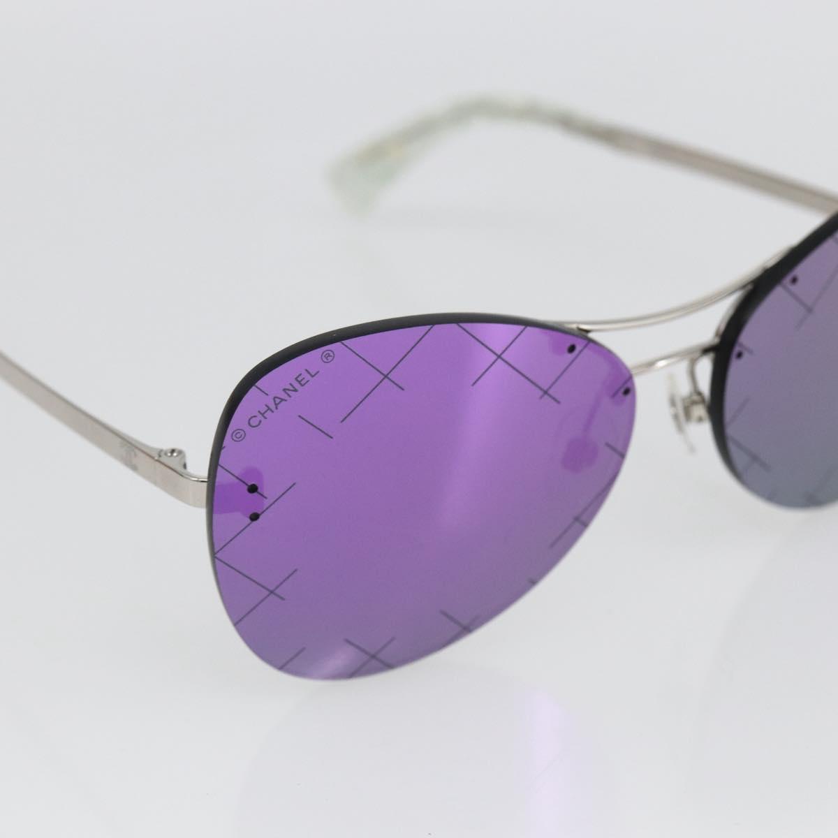 CHANEL Sunglasses metal Purple CC Auth SW1993V
