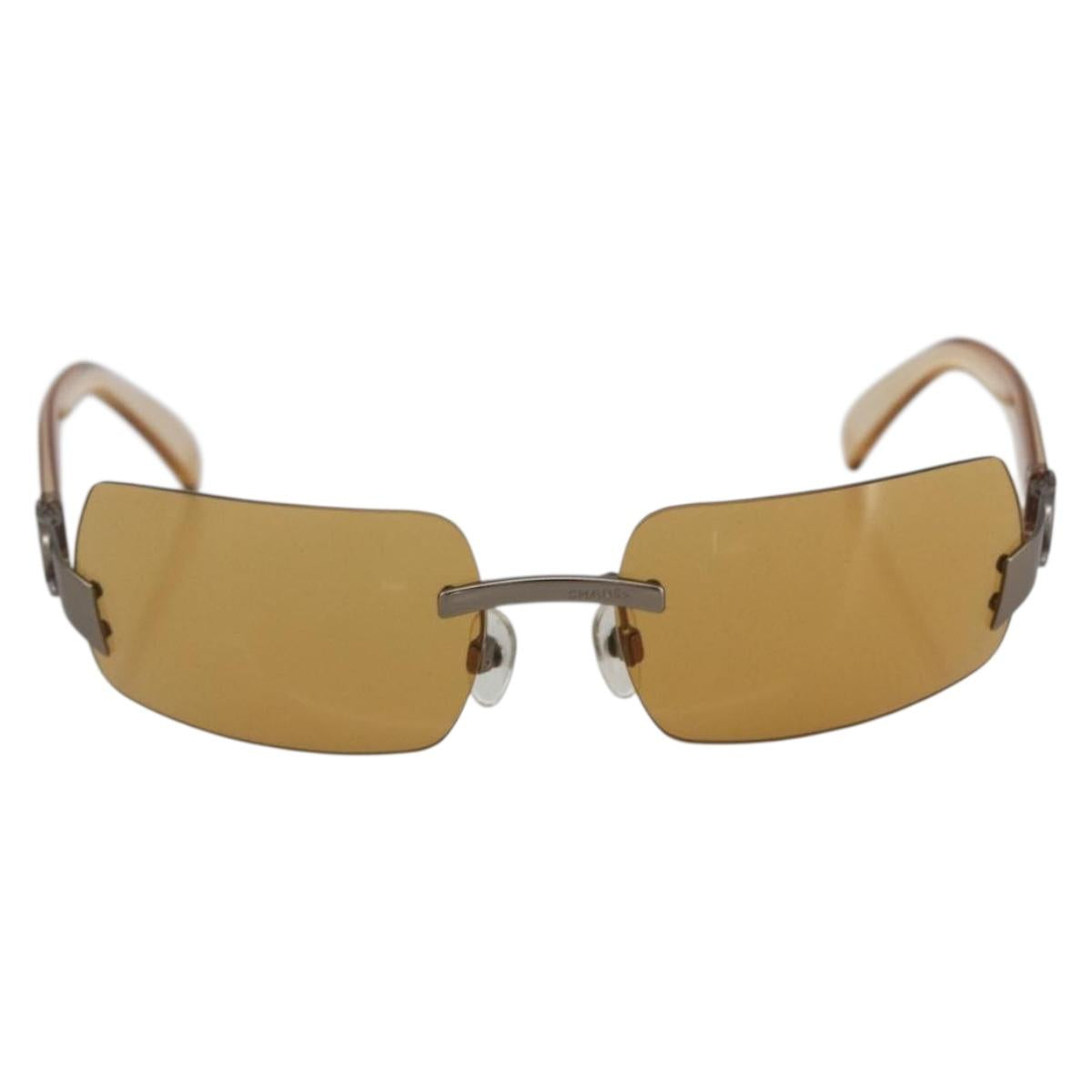 CHANEL Sunglasses plastic Brown CC Auth SW1998