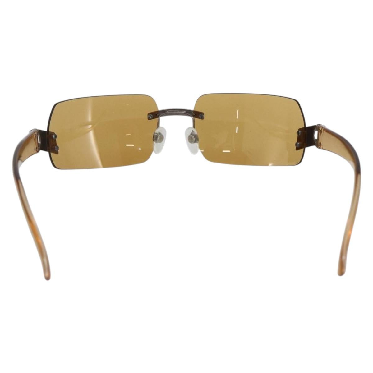 CHANEL Sunglasses plastic Brown CC Auth SW1998