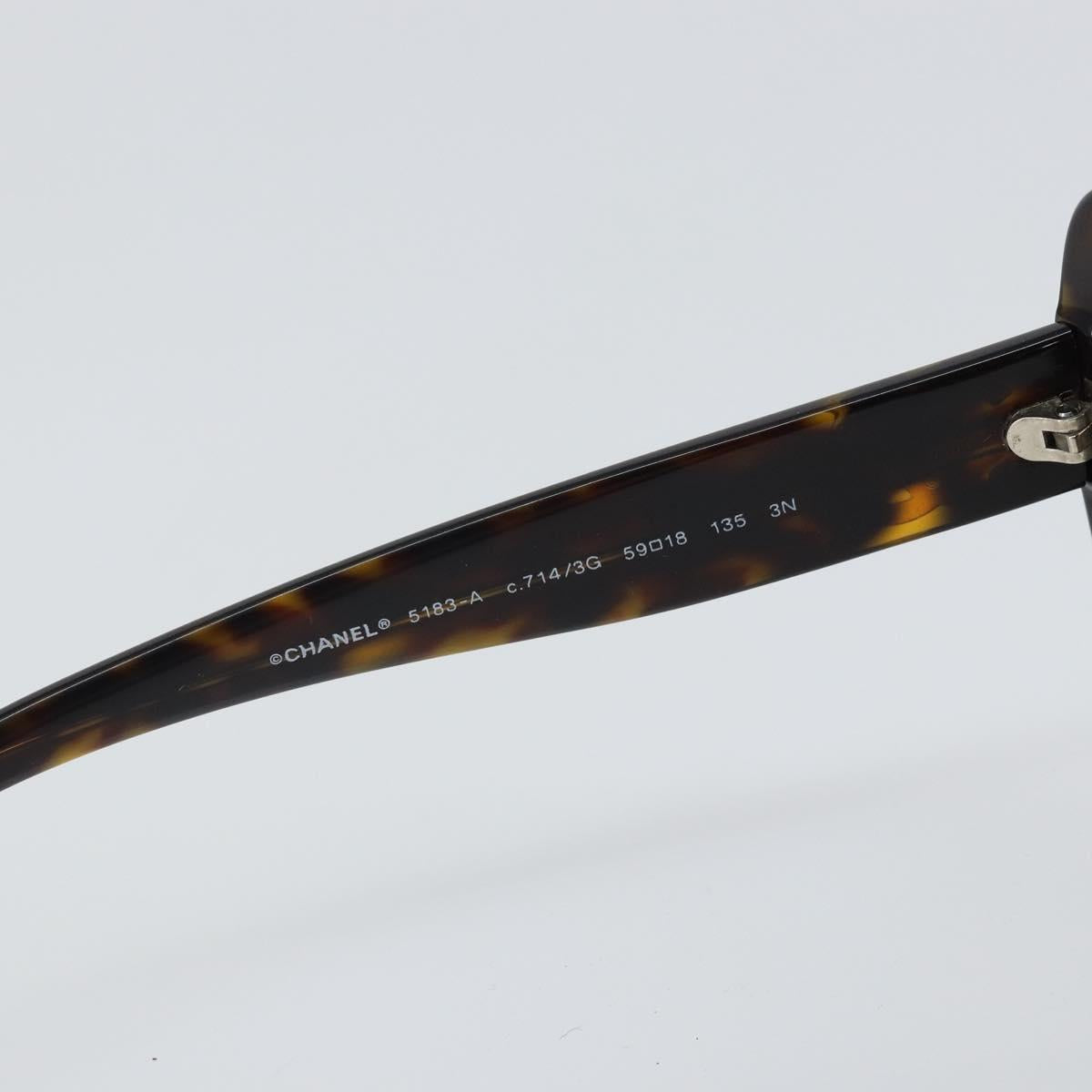 CHANEL Sunglasses plastic Brown CC Auth SW2001