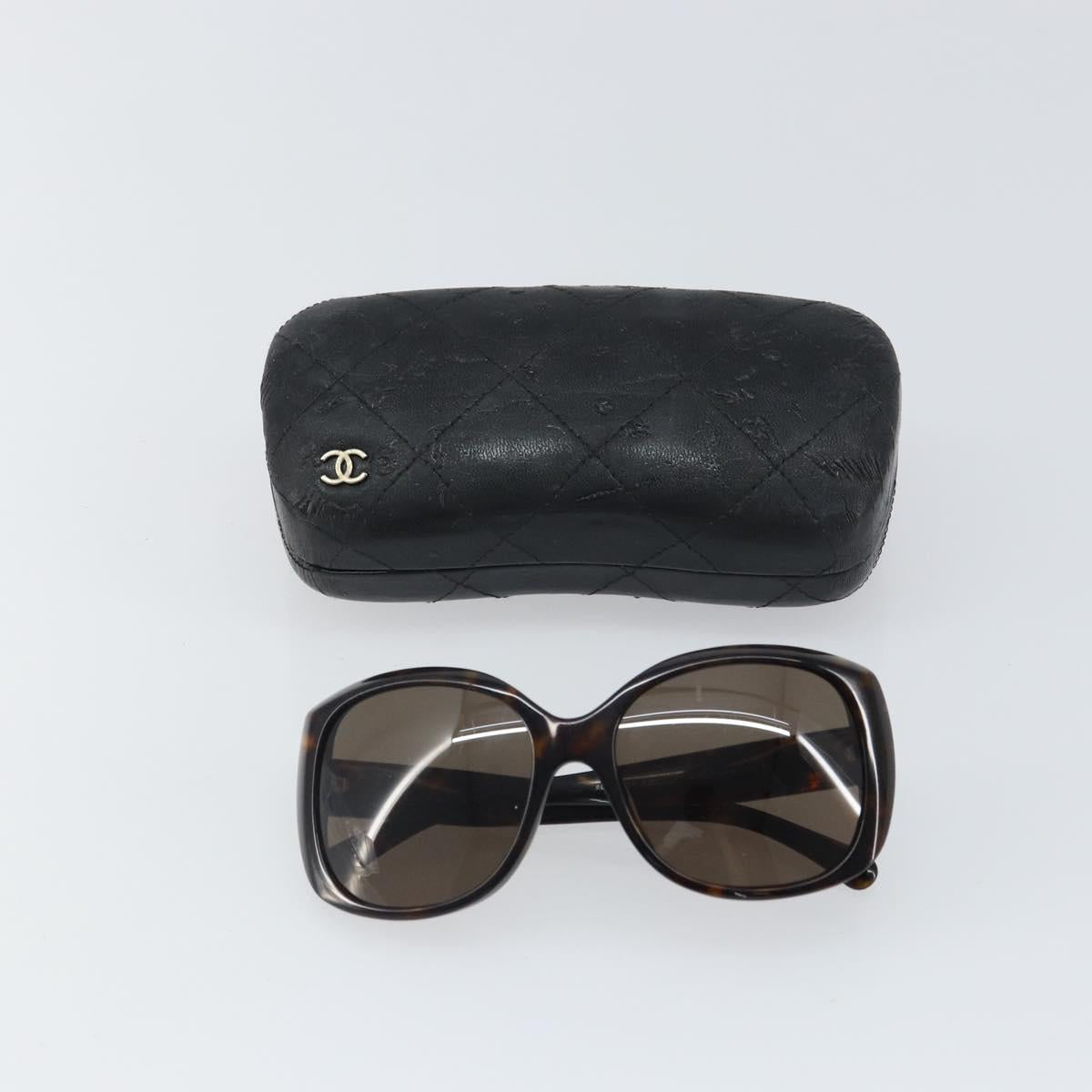 CHANEL Sunglasses plastic Brown CC Auth SW2001