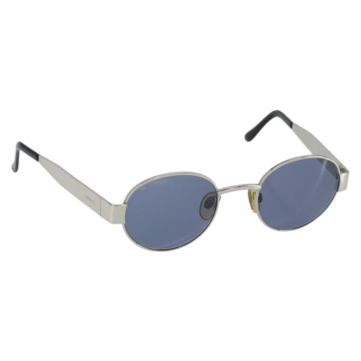 CHANEL Sunglasses metal Black CC Auth SW2003