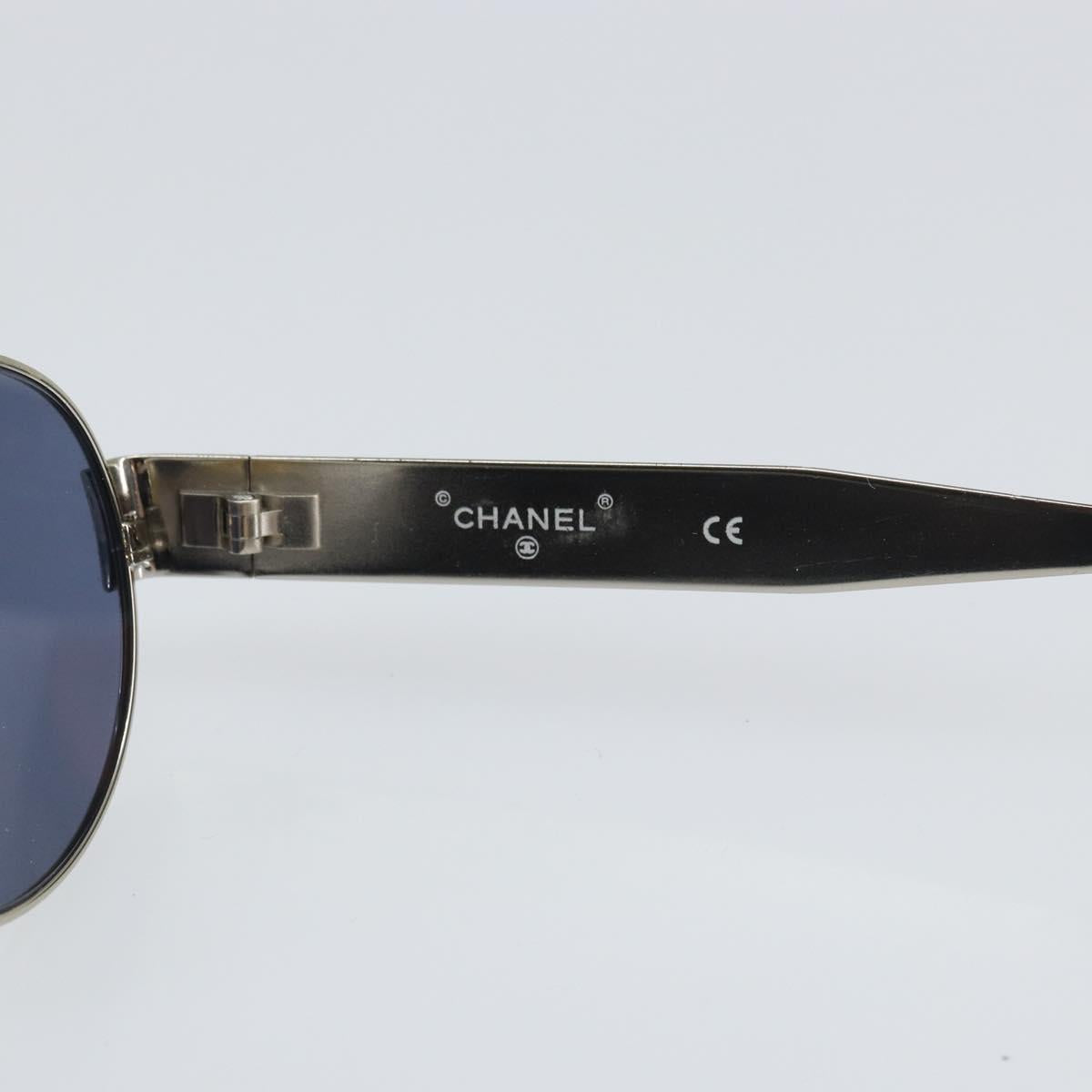 CHANEL Sunglasses metal Black CC Auth SW2003