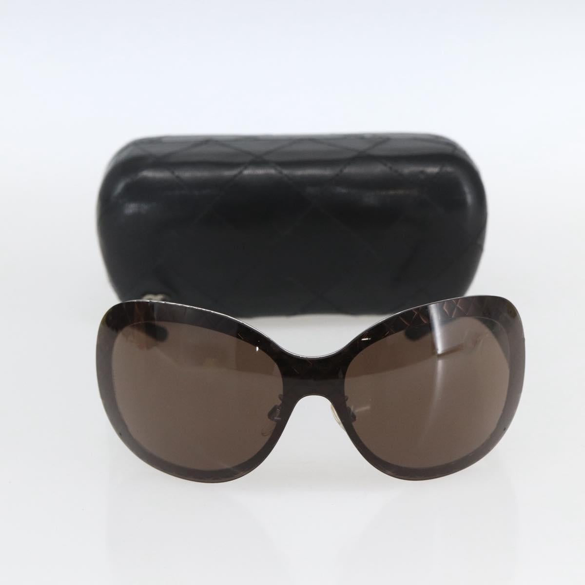 CHANEL Sunglasses plastic Brown CC Auth SW2007