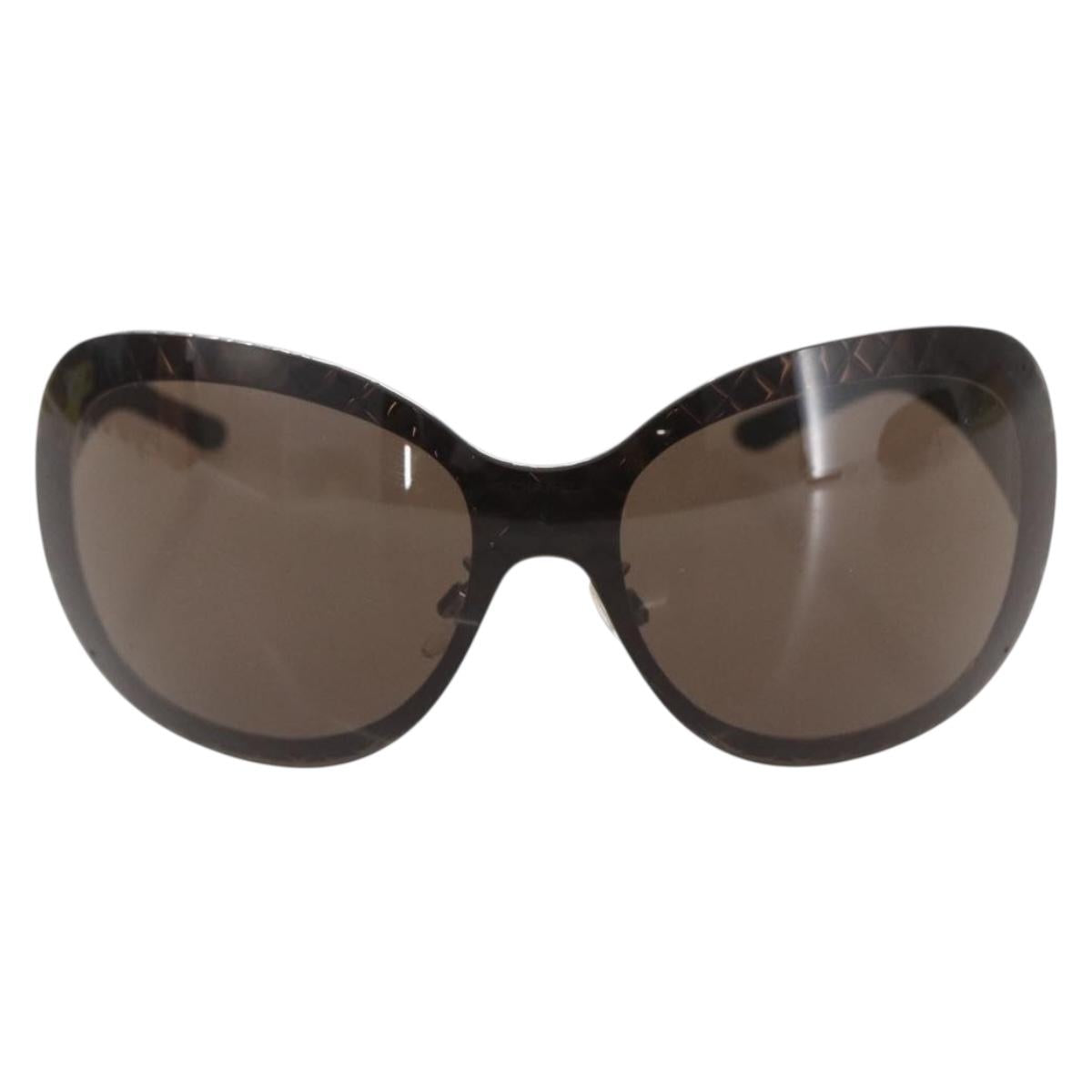 CHANEL Sunglasses plastic Brown CC Auth SW2007