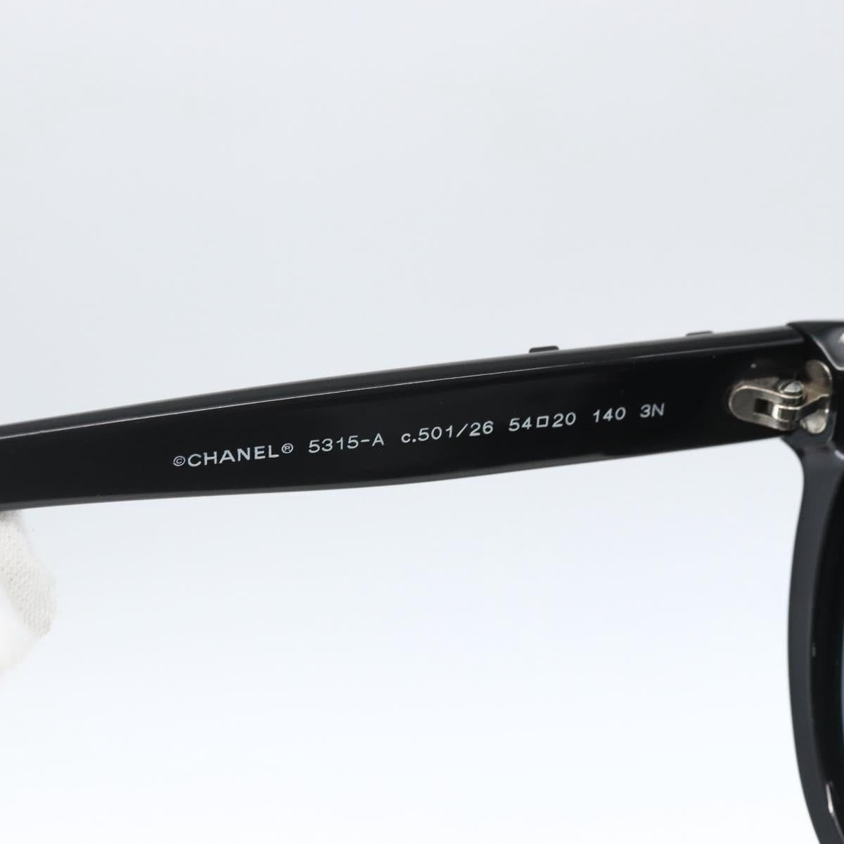 CHANEL Sunglasses plastic Black CC Auth SW2009
