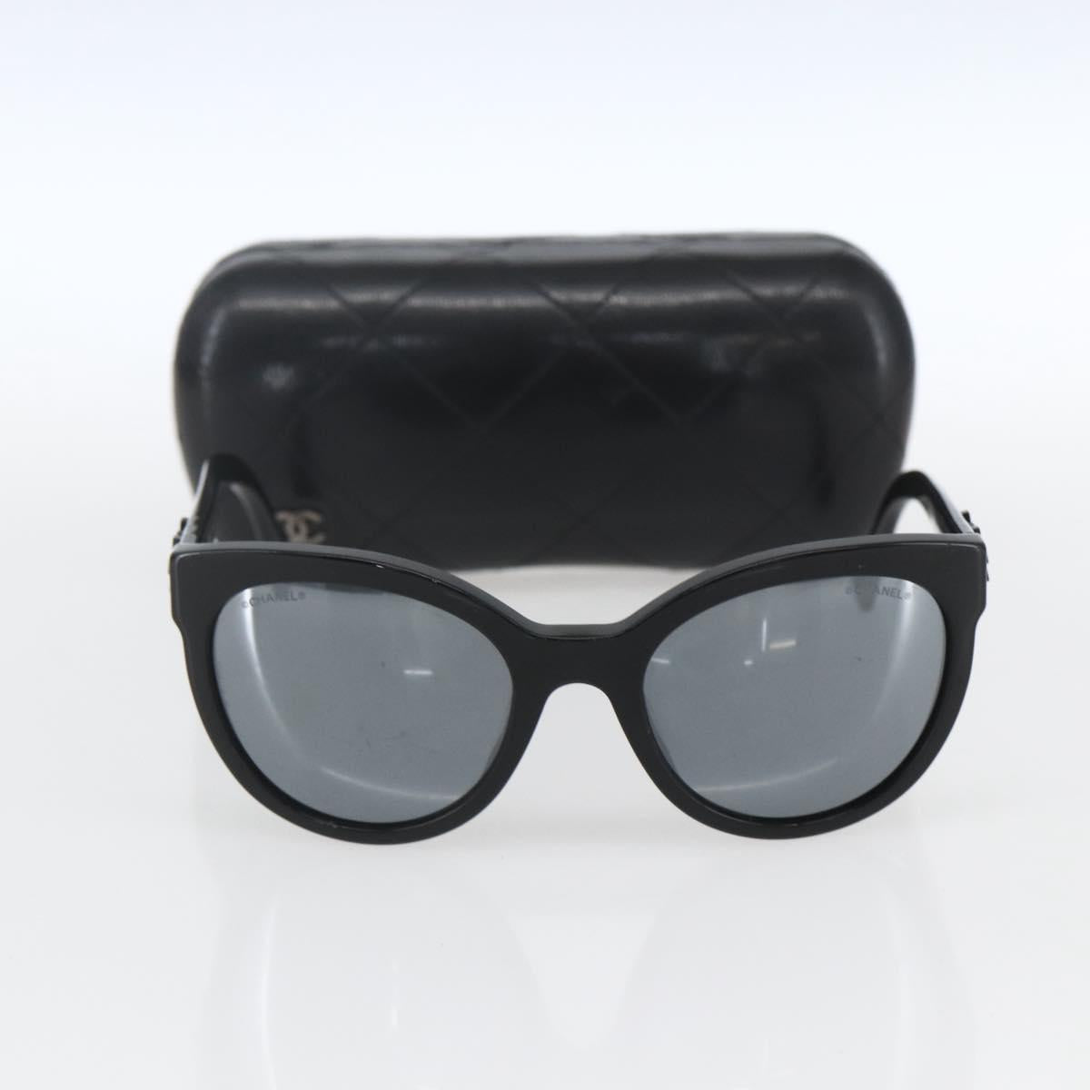 CHANEL Sunglasses plastic Black CC Auth SW2009