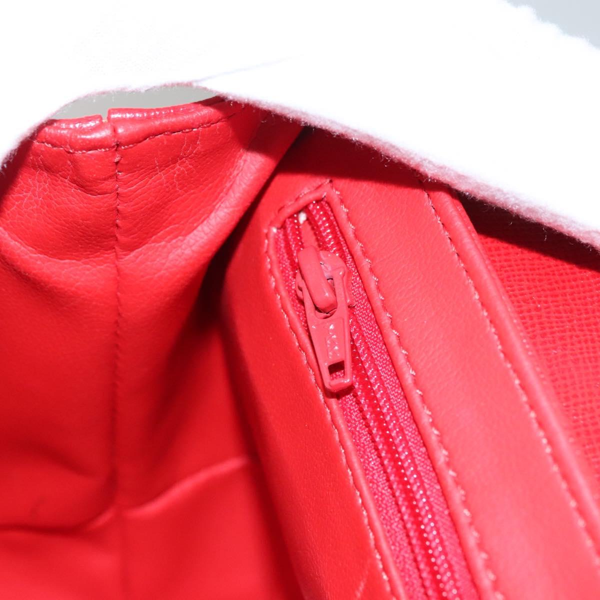 Christian Dior Hand Bag Leather Red Gold Auth sw201V