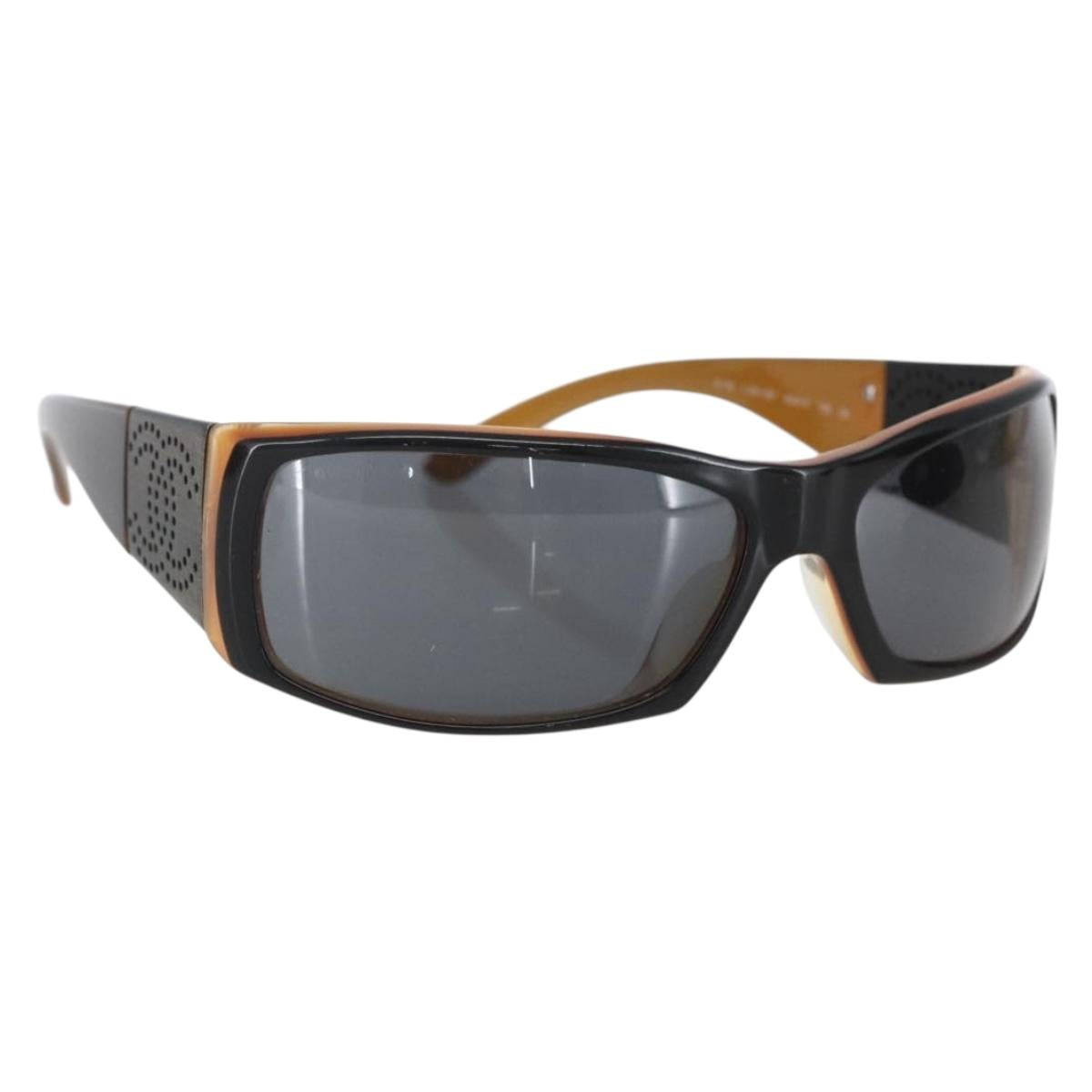 CHANEL Sunglasses plastic Brown CC Auth SW2010