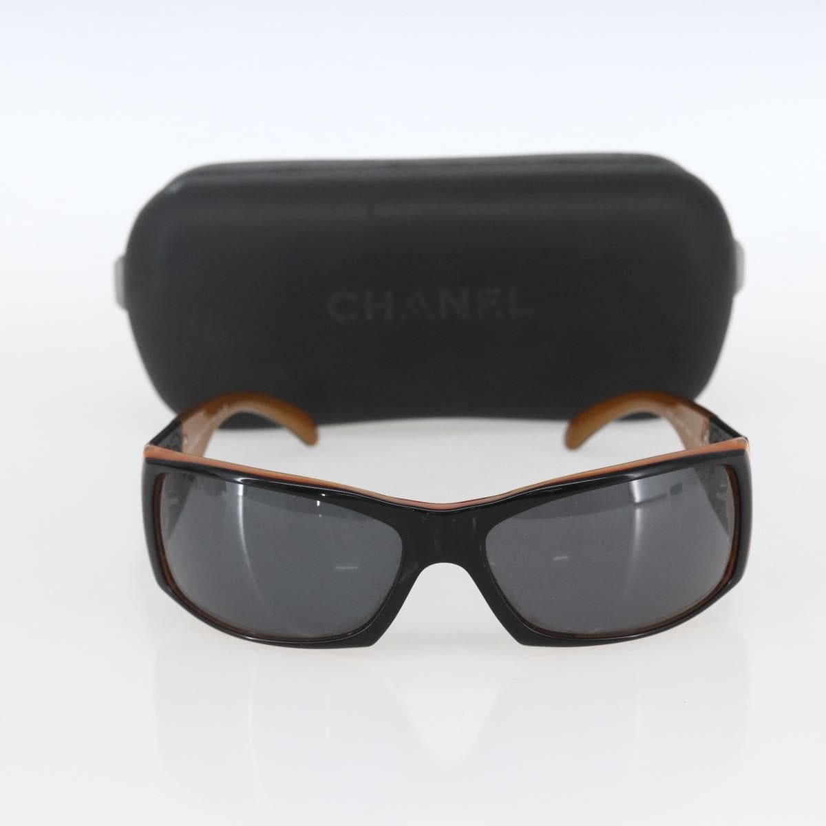 CHANEL Sunglasses plastic Brown CC Auth SW2010