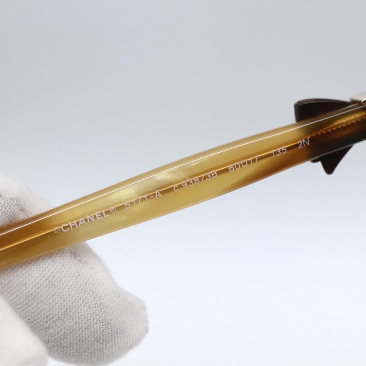 CHANEL Coco Ribbon Sunglasses plastic Brown CC Auth SW2011