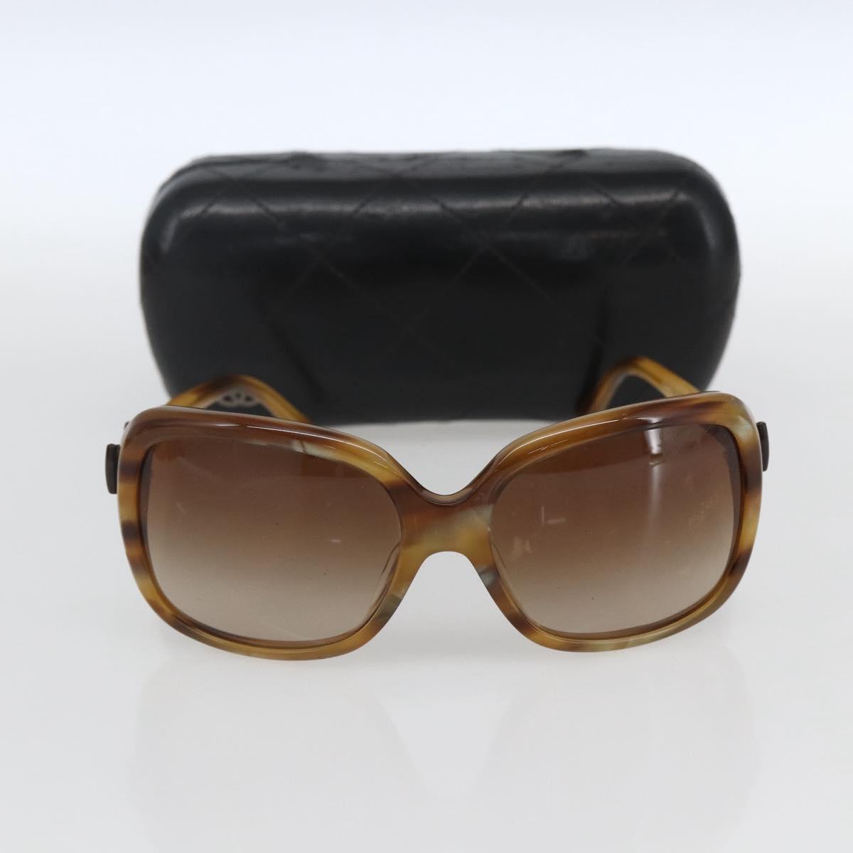 CHANEL Coco Ribbon Sunglasses plastic Brown CC Auth SW2011