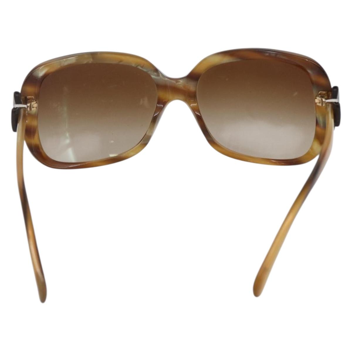 CHANEL Coco Ribbon Sunglasses plastic Brown CC Auth SW2011