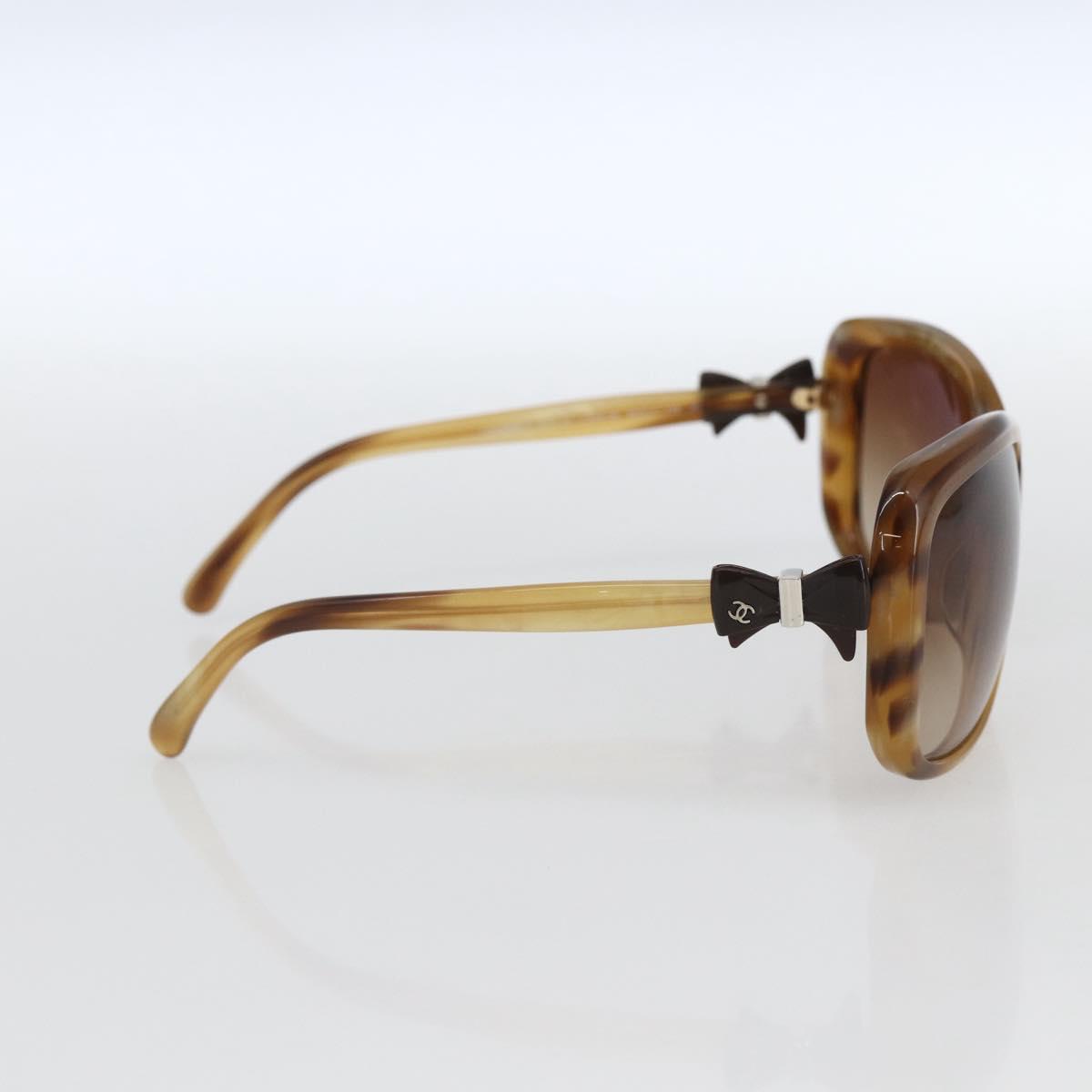 CHANEL Coco Ribbon Sunglasses plastic Brown CC Auth SW2011