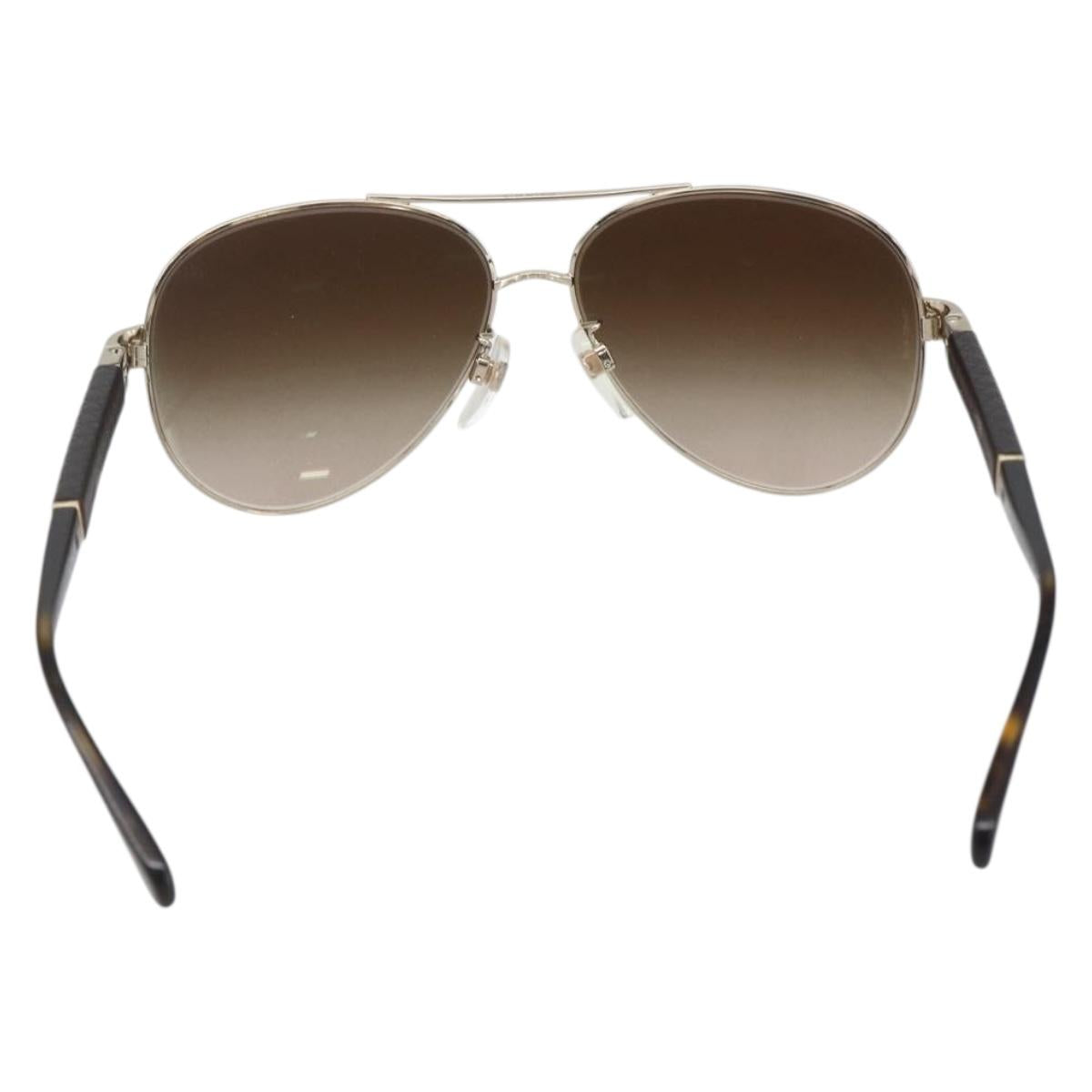 CHANEL Sunglasses Leather Brown CC Auth SW2012V