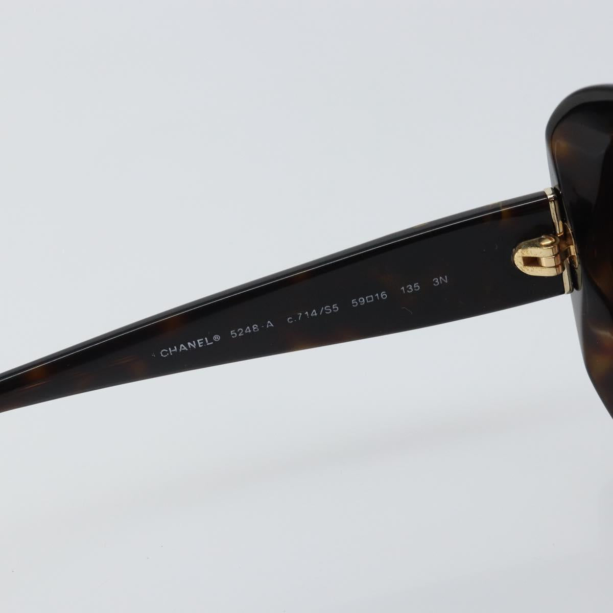 CHANEL Sunglasses plastic Brown CC Auth SW2014