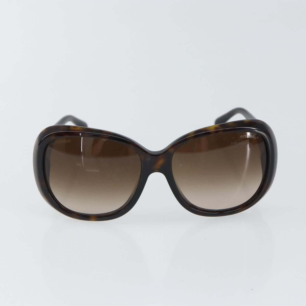 CHANEL Sunglasses plastic Brown CC Auth SW2014