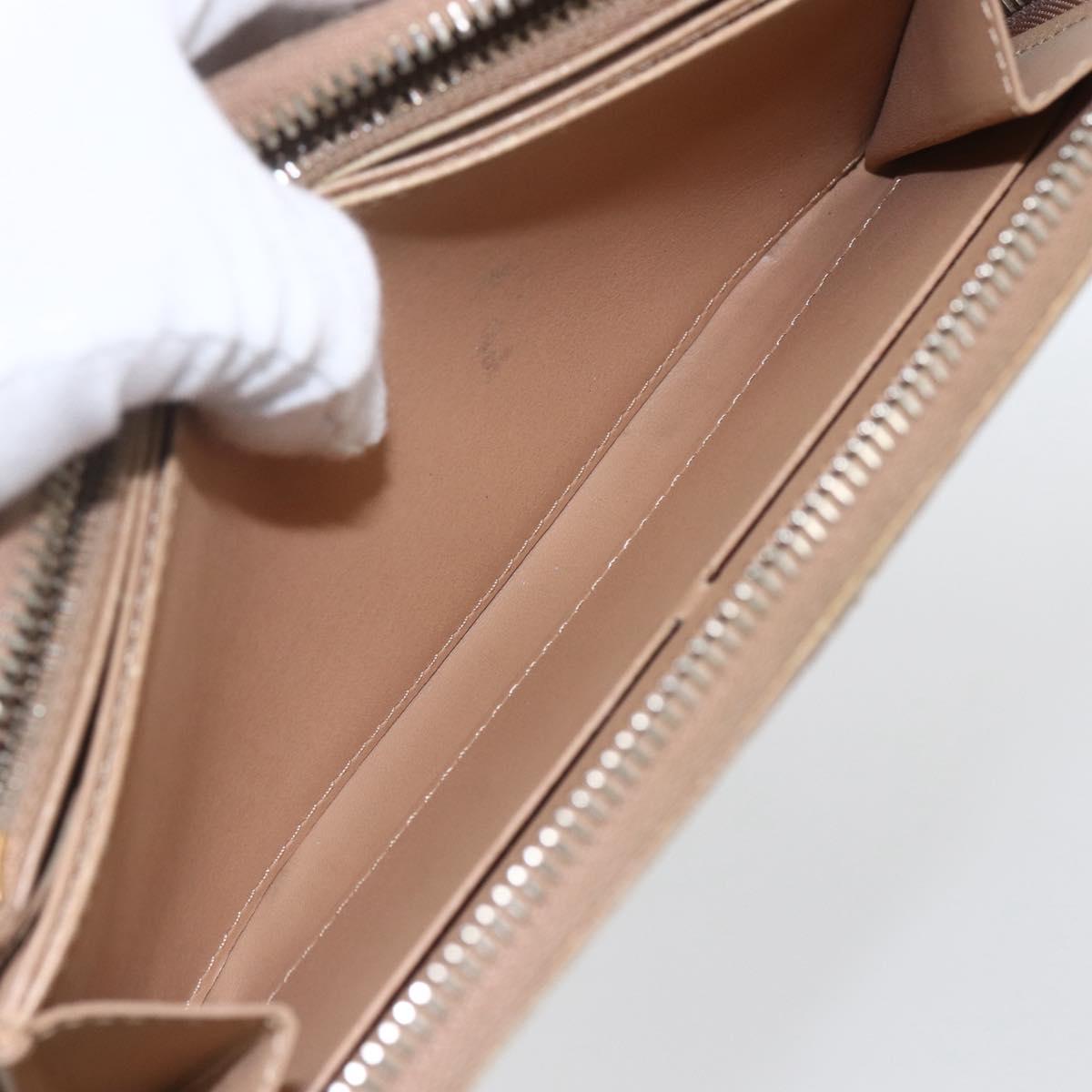 LOUIS VUITTON Monogram Vernis Zippy Wallet Beige M91470 LV Auth SW2021