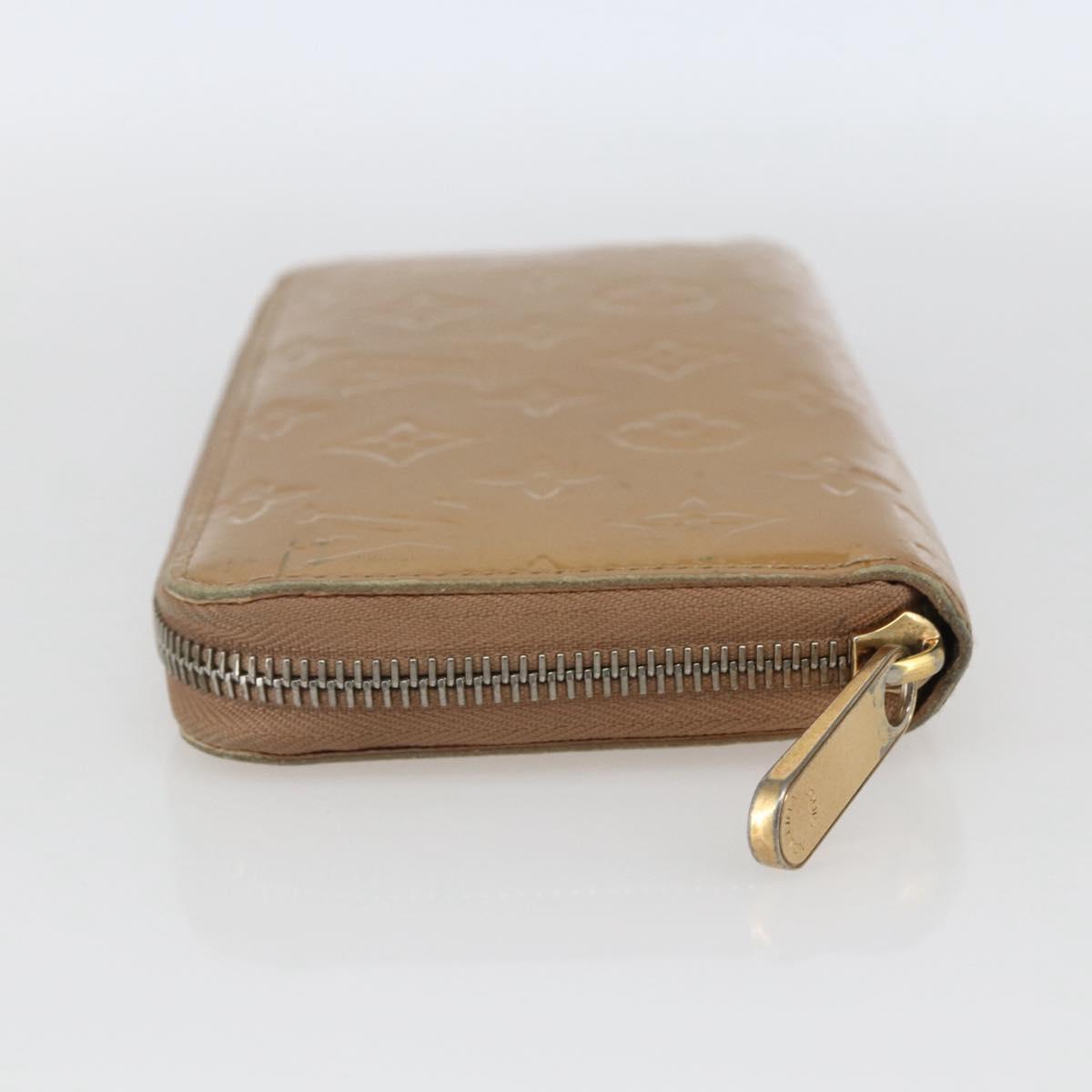 LOUIS VUITTON Monogram Vernis Zippy Wallet Beige M91470 LV Auth SW2021