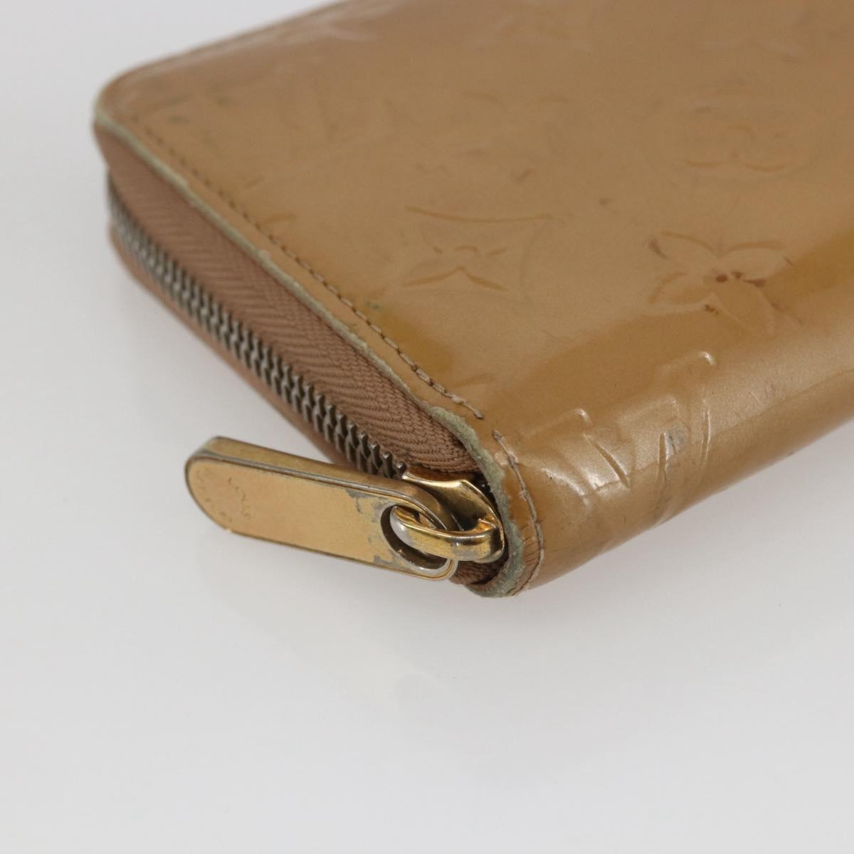LOUIS VUITTON Monogram Vernis Zippy Wallet Beige M91470 LV Auth SW2021